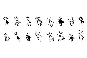 Doodle click icons. Mouse arrow, an Object Illustration by Valerie Bodnar