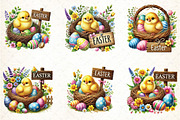 Watercolor Cute Easter Chick Clipart, an Illustration by DreamCafeArt (Thumbnail 2 of 4)