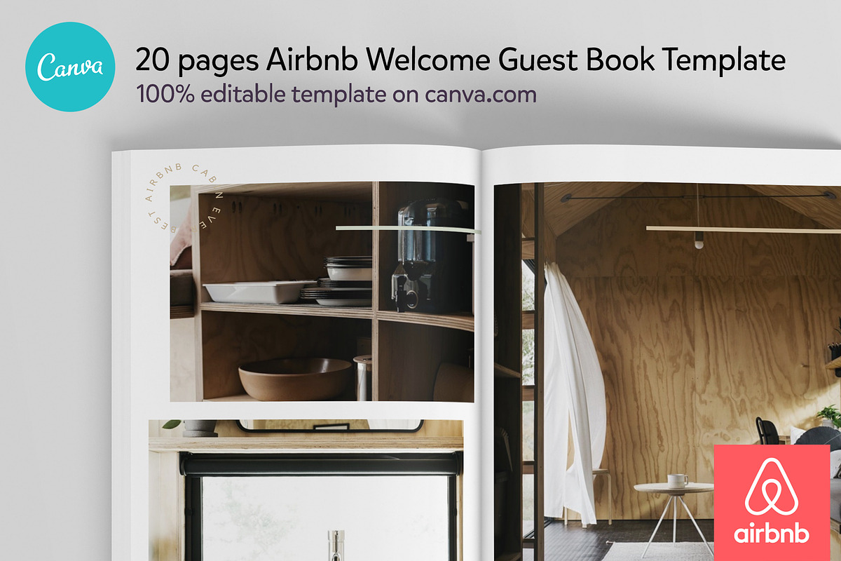 Airbnb Guest Book Canva template, a Templates & Theme by DeLaGranSiete (Photo 5 of 10)