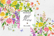 Watercolor meadow herbs&flowers, an Illustration by Depiano (Thumbnail 1 of 19)