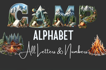 Camping Alphabet Camping PNG Letters