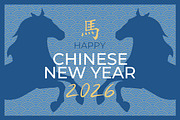New Year 2026 Banner with Horses, an Animal Illustration by PsychocheArt (Thumbnail 1 of 2)