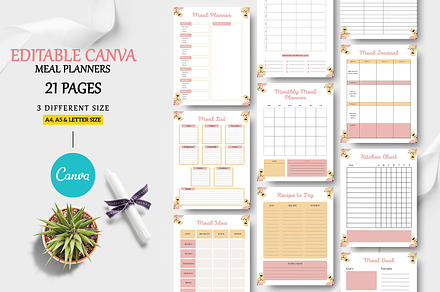 Editable Canva Meal Planner Template