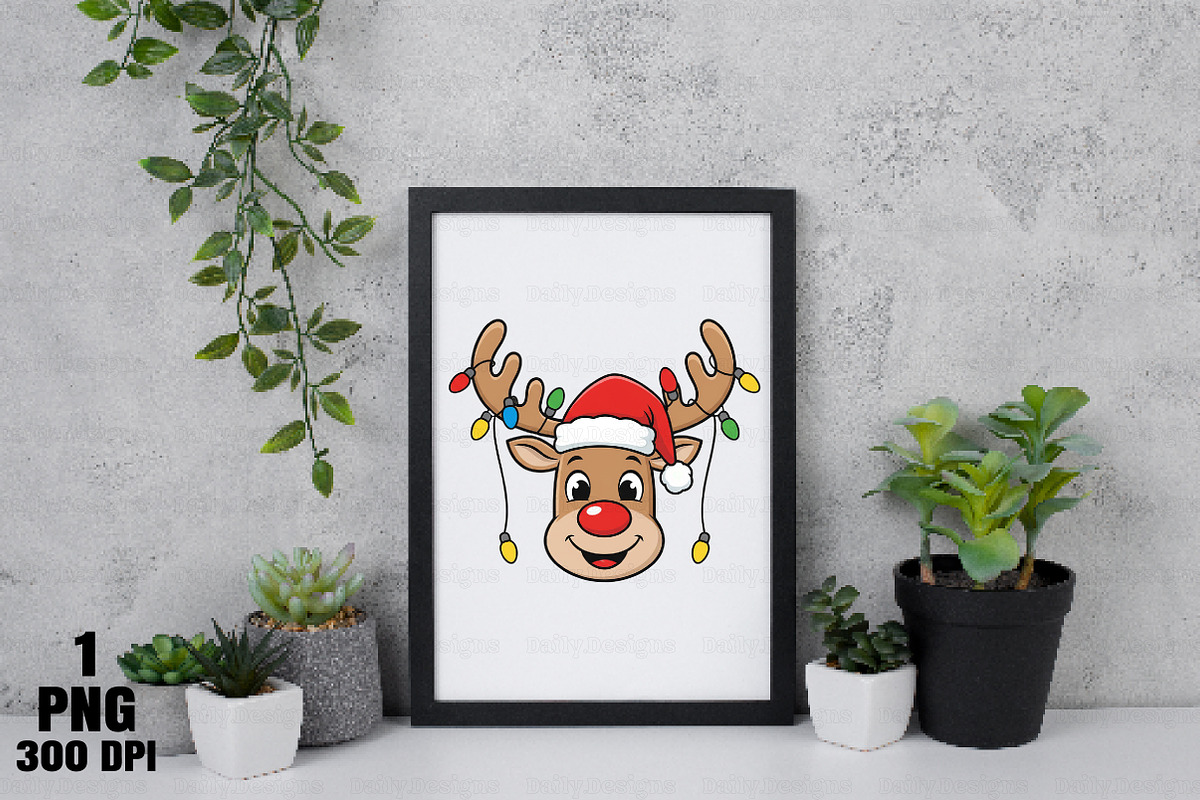 Merry Christmas Reindeer PNG, an Illustration by Daily.Designs (Photo 10 of 10)
