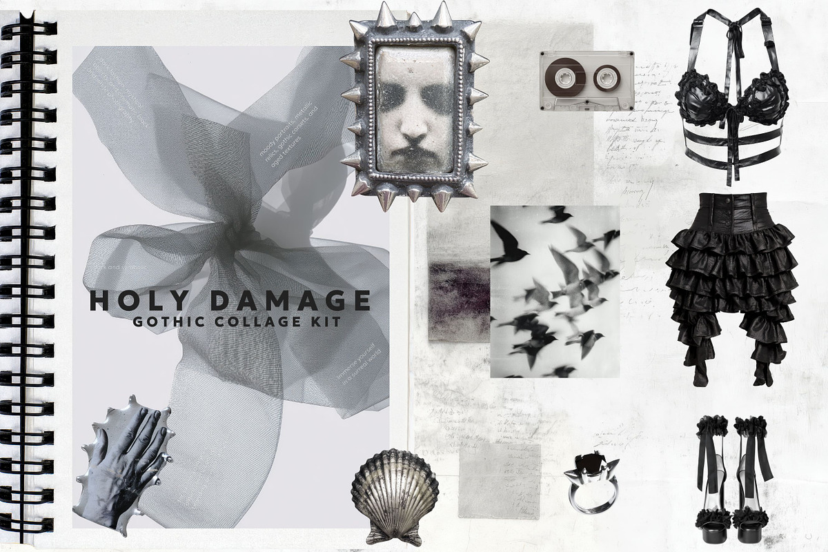 Holy Damage — Gothic Collage Kit, an Object Graphic by Natali Batu (Photo 1 of 12)