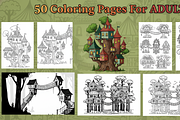 50 Treehouse Coloring Pages, an Illustration by Amazin_art (Thumbnail 2 of 3)