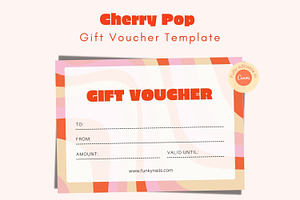 Cherry Pop Gift Certificate, a Stationery Template by Hell Yeah Designs