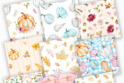 Watercolor Autumn Pumpkins Pattern, a Pattern Graphic by SvetaArtStore (Thumbnail 3 of 5)