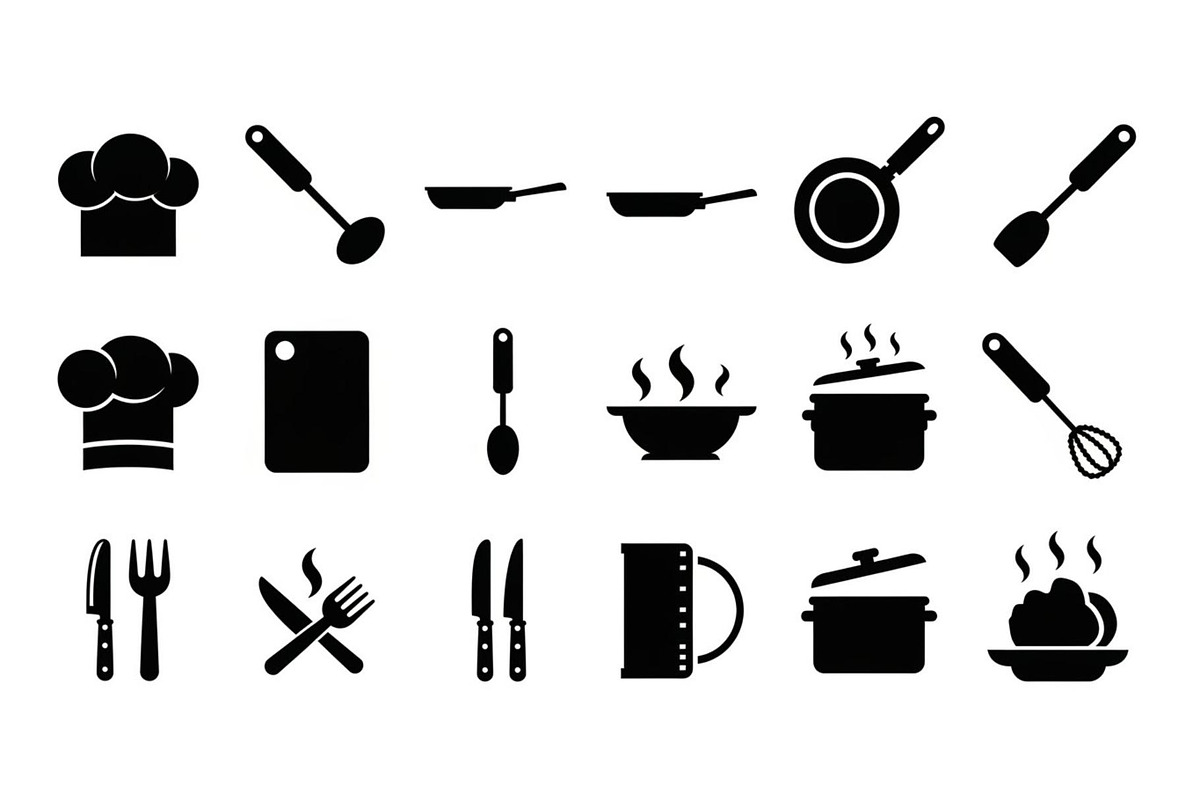 Kitchen Cooking Icon Vector Bundle, an Illustration by jahid234 (Photo 46 of 51)