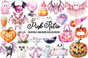 Pink Retro Halloween Clipart Bundle, an Illustration by Daily.Designs (Thumbnail 1 of 5)