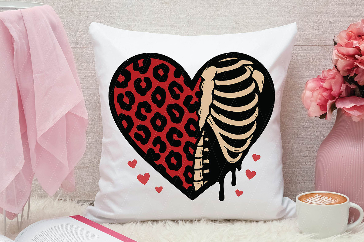 Valentine Skeleton Ribs Leopard Hear, an Illustration by DreamPrint404 (Photo 2 of 8)