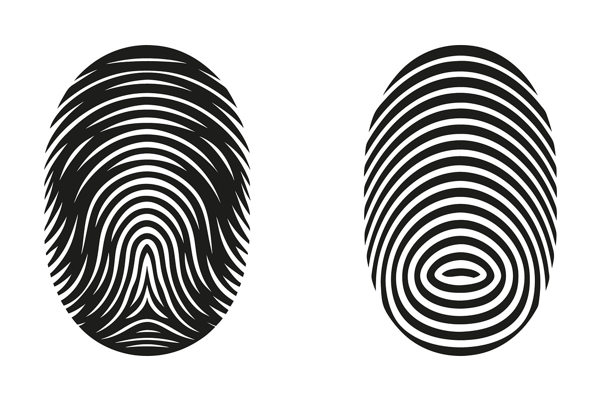 Two unique fingerprint patterns, an Object Graphic by Billah Hub