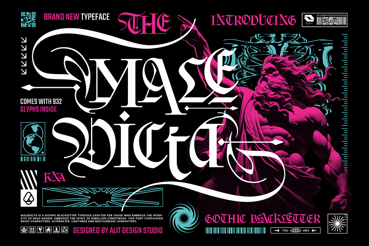 Maledicta Typeface, a Blackletter Font by alit design (Photo 1 of 16)