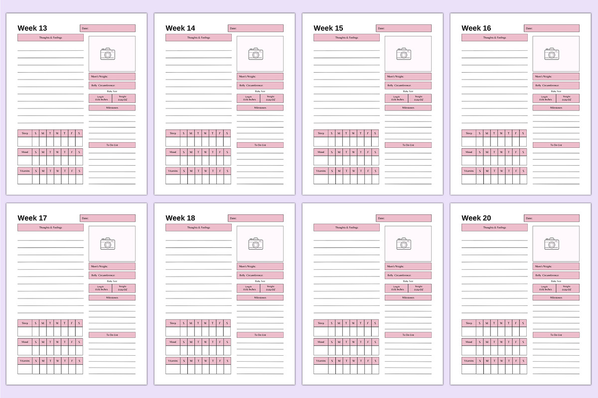 2026 Pregnancy Journal For Canva KDP, a Stationery Template by Shumaya (Photo 2 of 9)