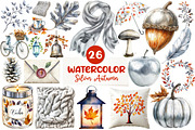 Silver Autumn Clipart, an Illustration by CreationArt (Thumbnail 1 of 5)