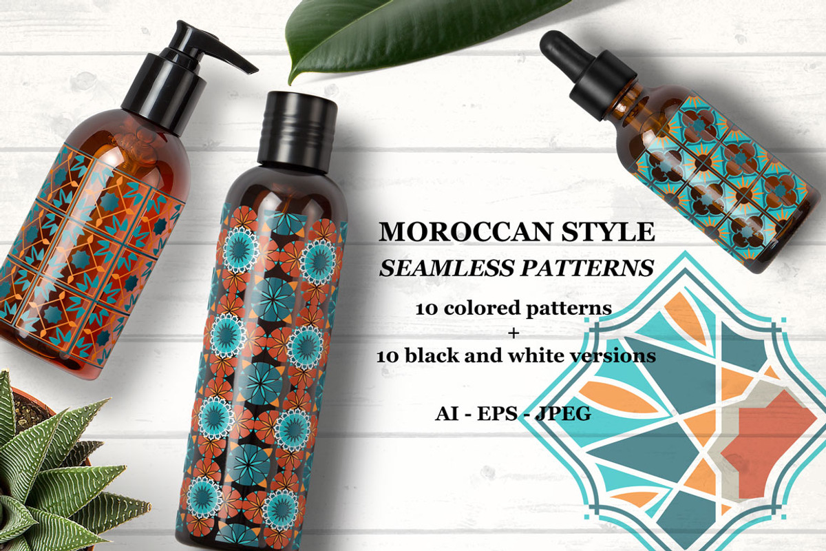 Moroccan style patterns, a Pattern Graphic by ItsDianaDesign (Photo 1 of 6)