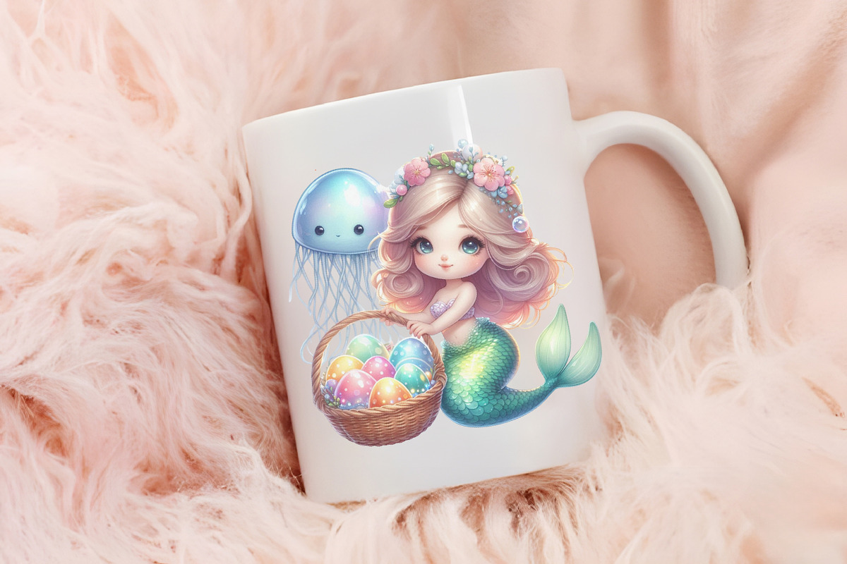 Easter Mermaid Sublimation Clipart, an Illustration by RobertsArt (Photo 7 of 7)