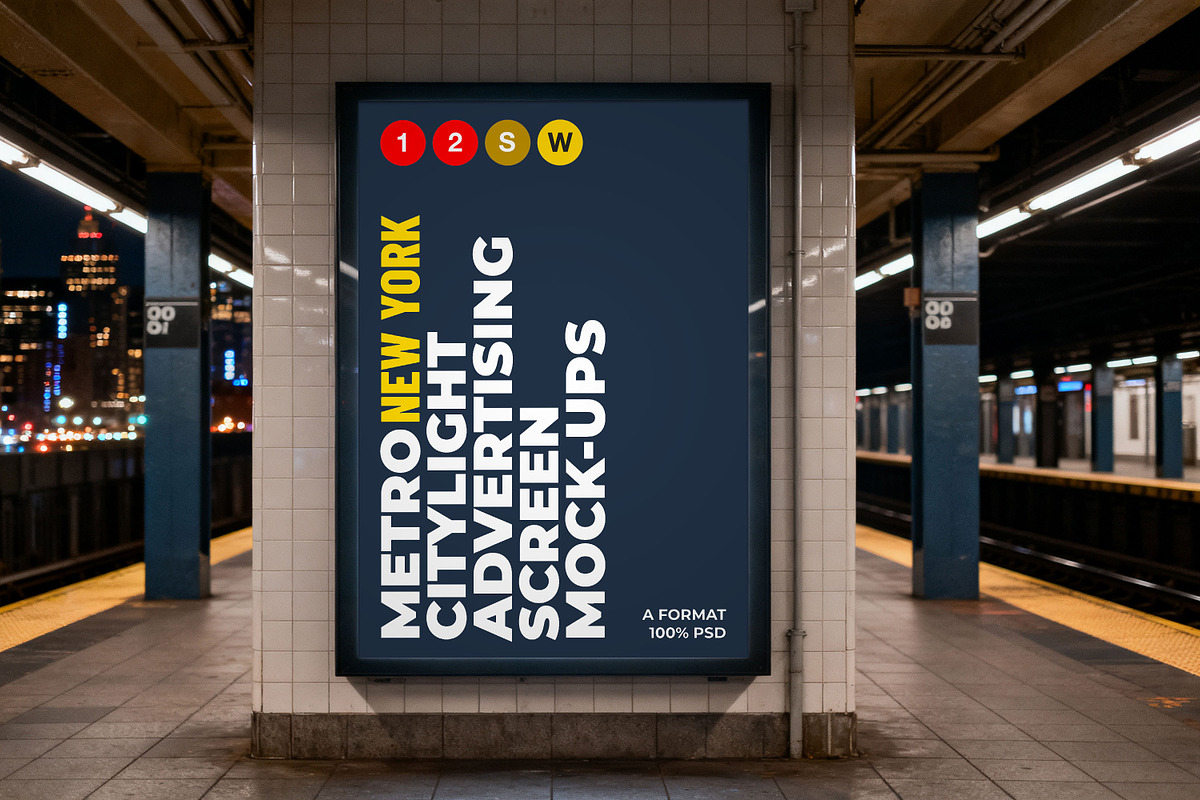 New York Metro Ad Screen Mock-Up 2, an Advertising Mockup by Graphic Shelter (Photo 5 of 8)