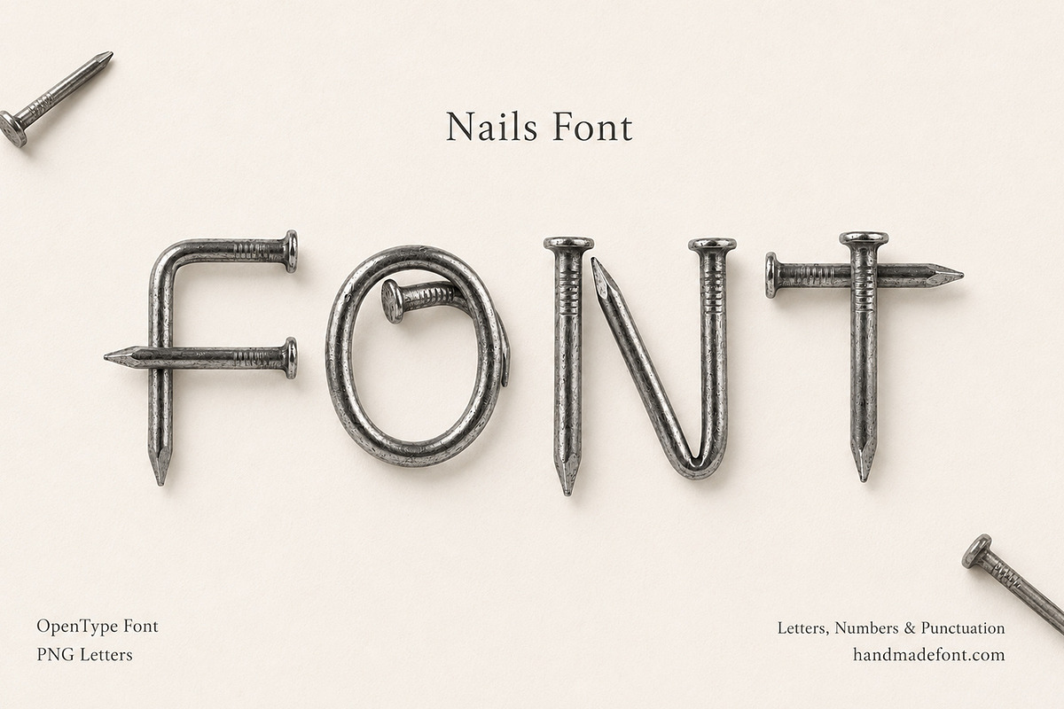 Nails Font, a Sans Serif Font by Handmadefont (Photo 1 of 15)
