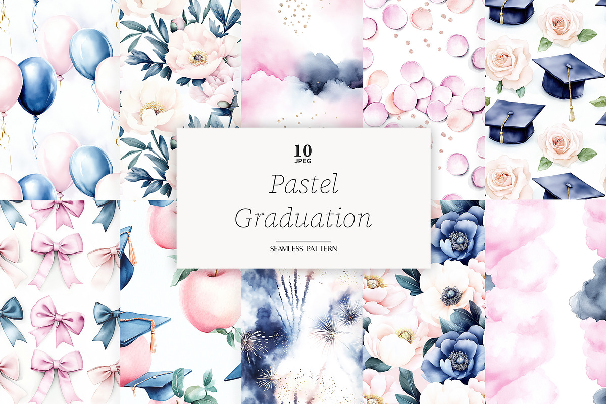 Graduation Paper | Pastel Graduation, a Pattern Graphic by GlamArtZhanna (Photo 1 of 4)