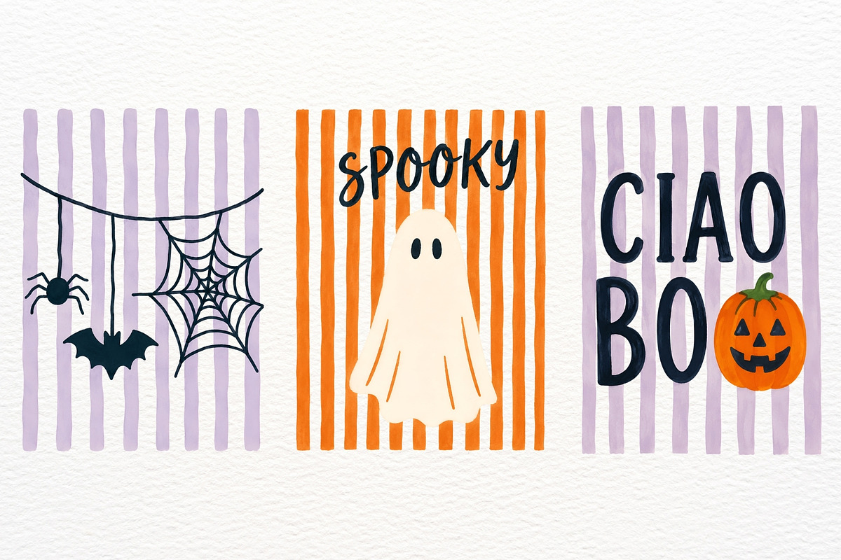 Retro Halloween Clipart Spooky Print, a Seasonal Illustration by SugarCloudStudioArt (Photo 5 of 5)