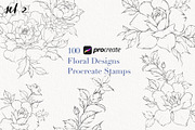 Procreate flower stamp, roses brush, a Brush Add-On by AnnaPolitmerskaja (Thumbnail 1 of 5)