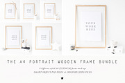 BUNDLE - A4 Wooden Frame mockup, a Print Template by White Hart Co. (Thumbnail 1 of 3)