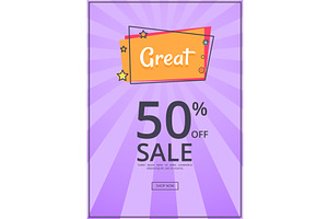 Great Sale Poster With 50 Percent