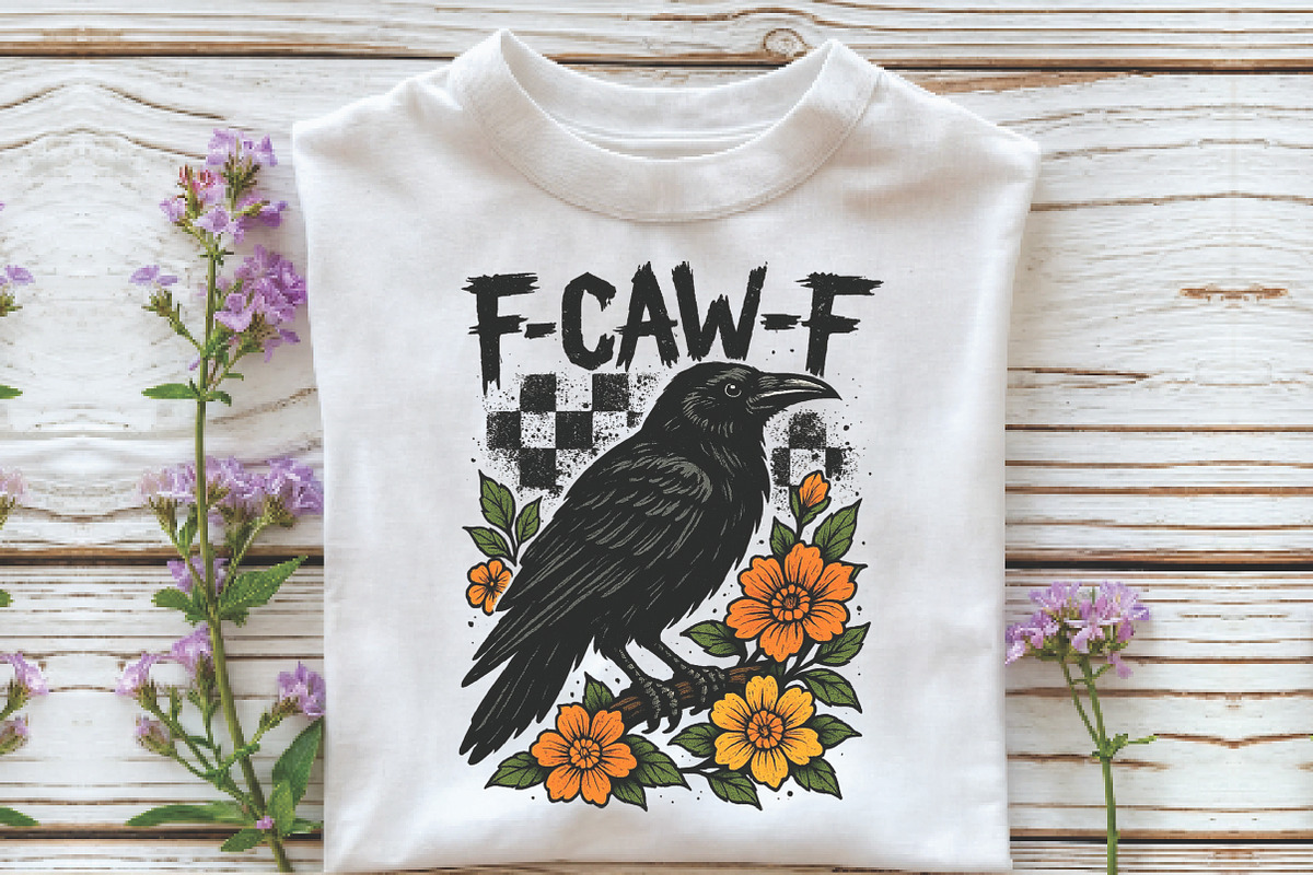 Crow Raven PNG, F-CAW-F Design, an Illustration by Libby Wishes (Photo 4 of 5)