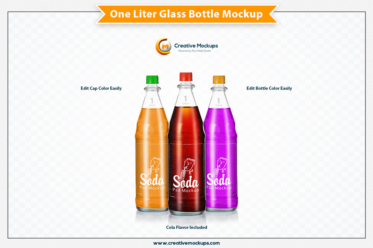 One Liter Glass Bottle Mockup, a Product Mockup by Plus Media (Photo 6 of 7)