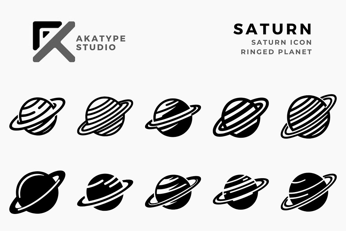 Saturn Icon Vector, an Icon by Akatype Studio (Photo 1 of 3)