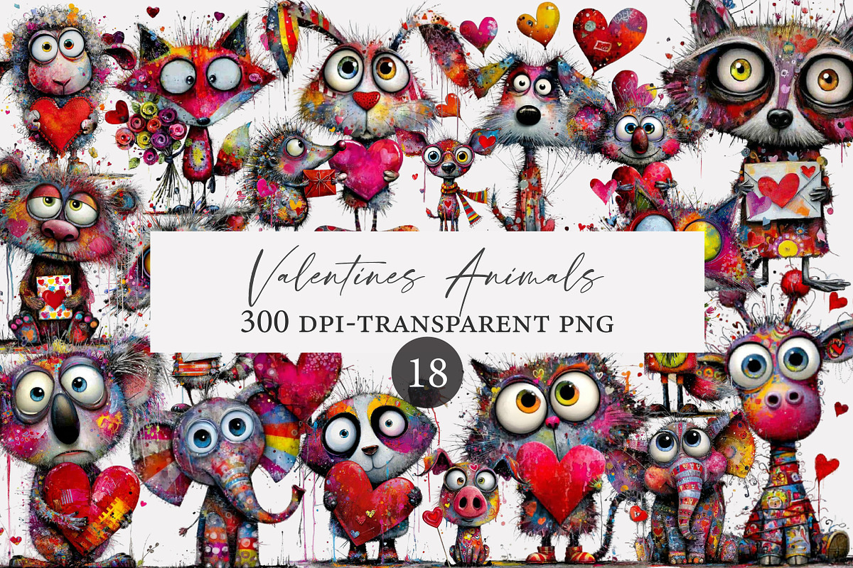 Valentines Animals Clipart, an Illustration by Designworld (Photo 1 of 4)