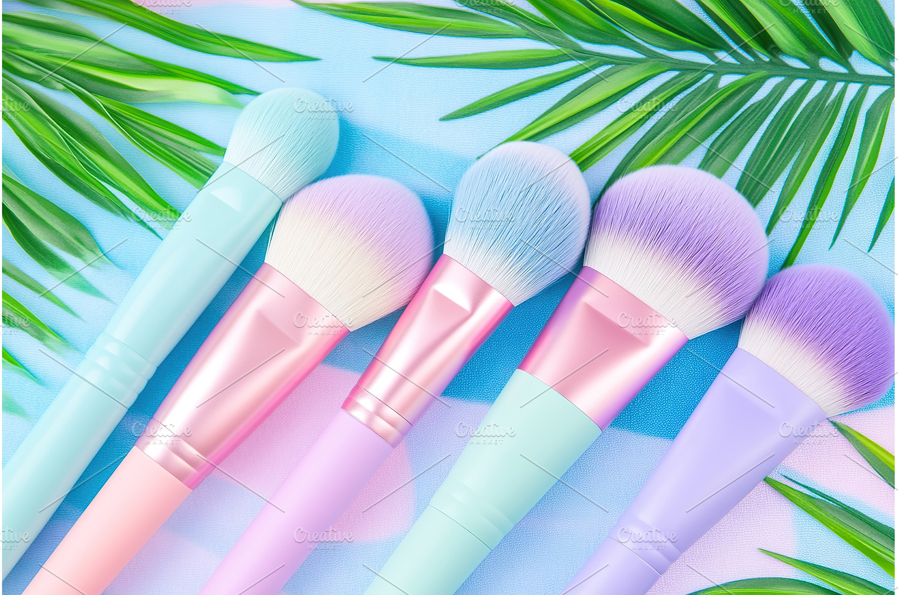 Colorful makeup brushes with, a Beauty & Fashion Photo by Lermont51