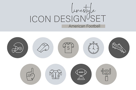 Icon Design Set American Football