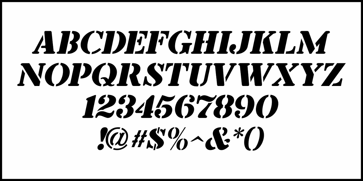 Eutaw Stencil JNL, a Font by Jeff Levine Fonts (Photo 5 of 5)