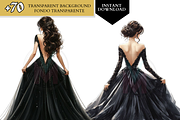 Princess Clipart Black Dress quince, a Person Illustration by VM PARTYS  BY TAIRUMA (Thumbnail 4 of 10)