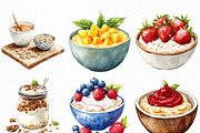 Watercolor Oatmeal Breakfast Clipart, an Illustration by Craft Nest (Thumbnail 4 of 6)