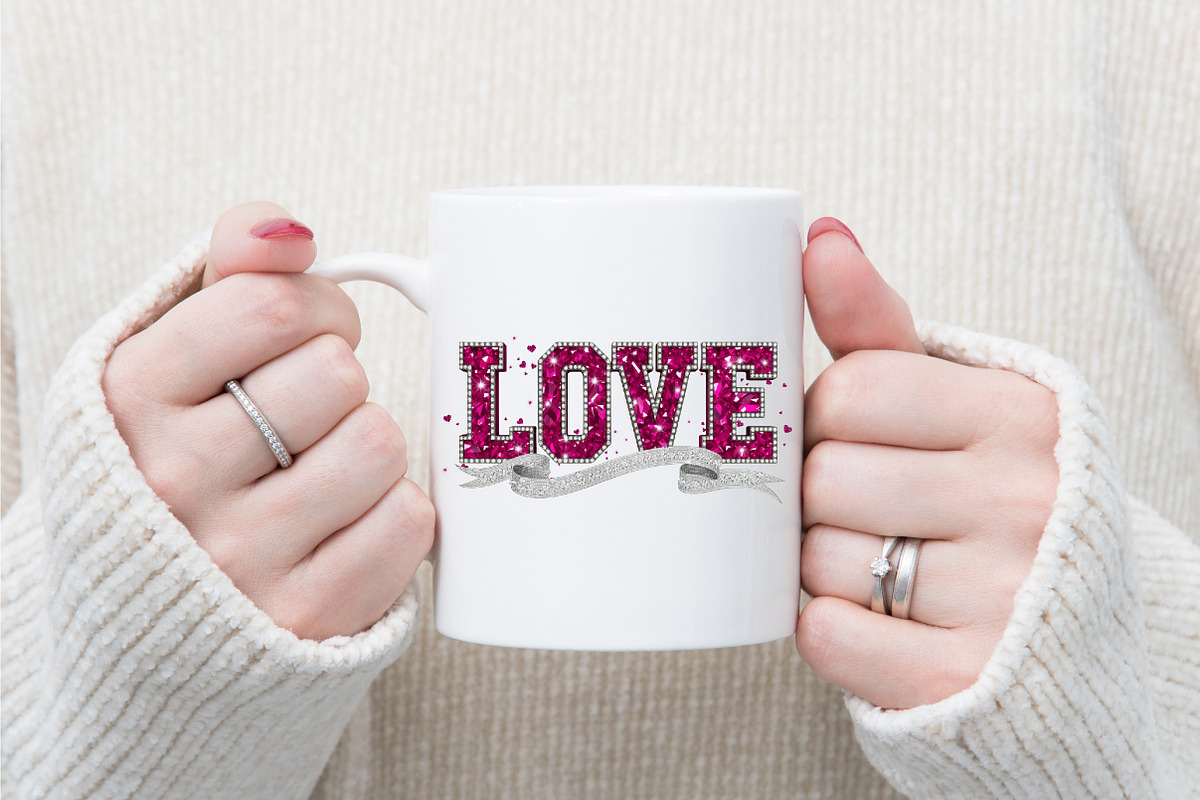 Rhinestone LOVE Valentine PNG, an Illustration by designcity5 (Photo 7 of 8)