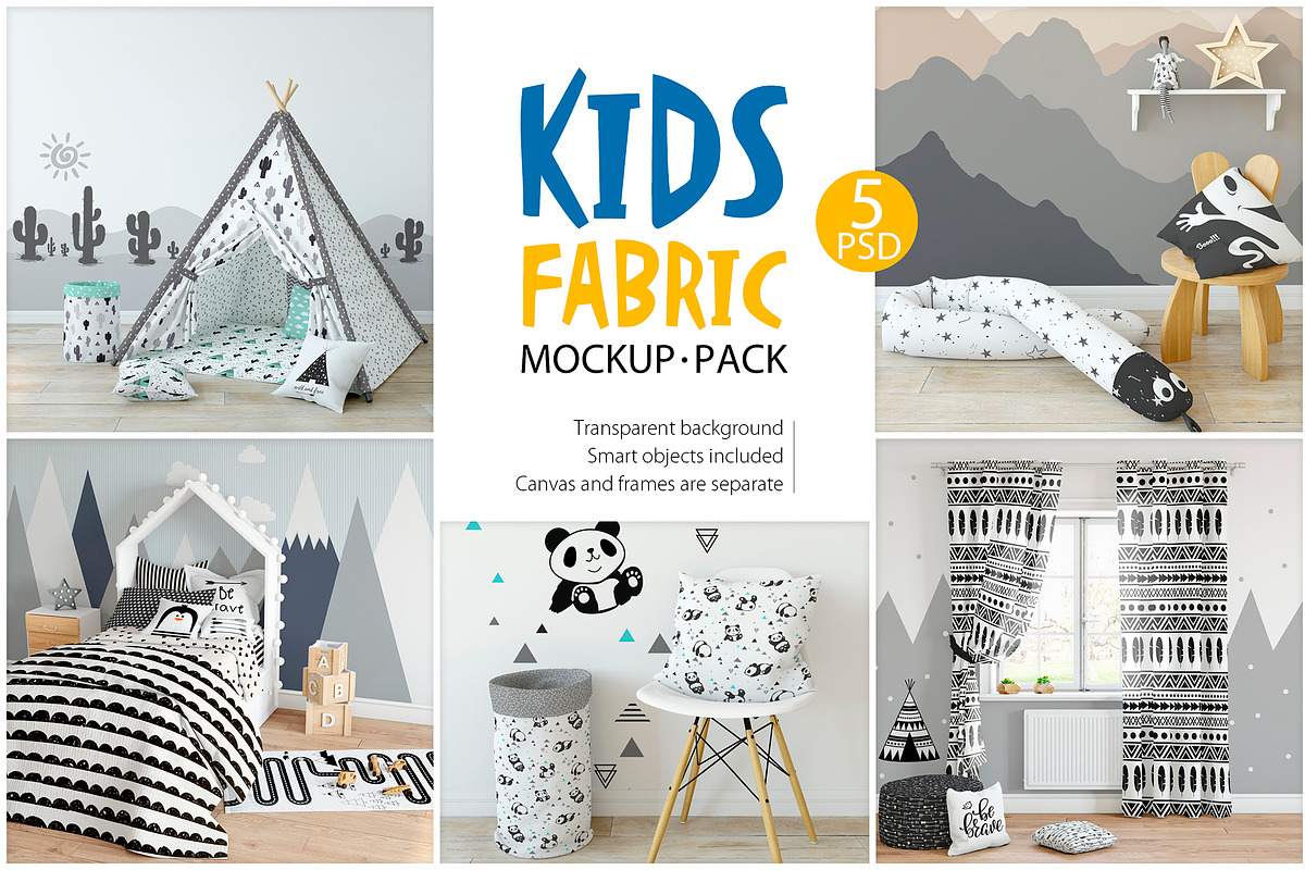 KIDS Fabric Mockup Pack - 1, a Household Mockup by Yuri-U (Photo 1 of 21)