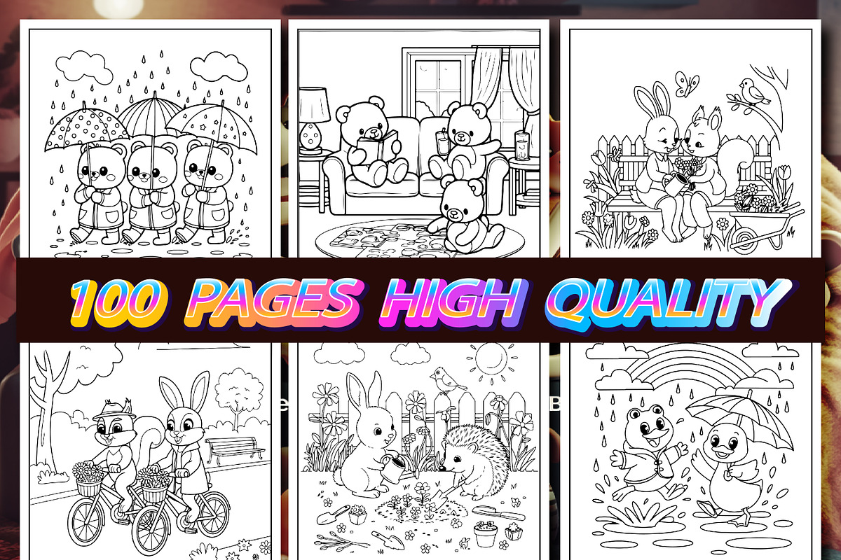 Cozy Friends Cute & Comfy Coloring, an Animal Illustration by Printable Design Store (Photo 3 of 4)