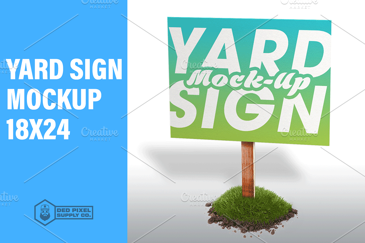 Yard Sign MockUp - 18x24, a Product Mockup by dedpixel supply co.