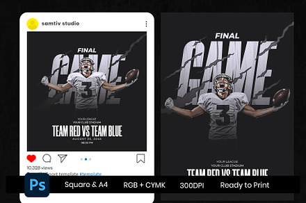 Sport Poster and Instagram Template, a Poster Template by Samtiv Studio