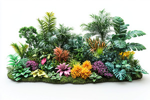 Vibrant tropical garden arrangement, a Photo by Tanuart