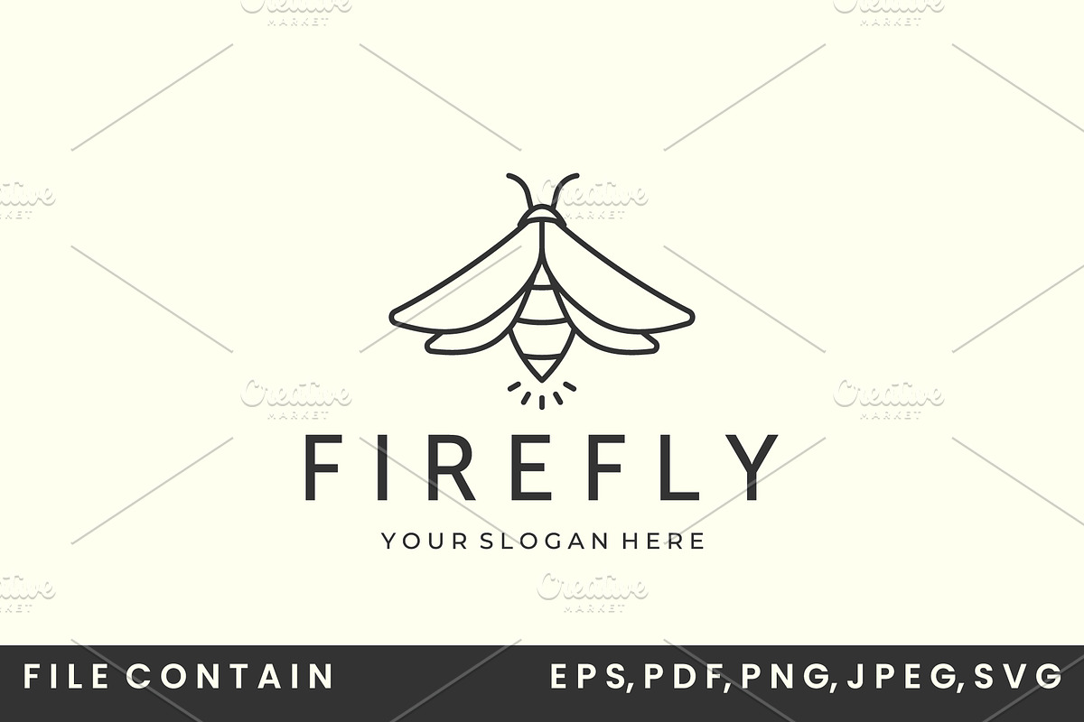 firefly or insect line art logo, a Branding & Logo Template by SD 22