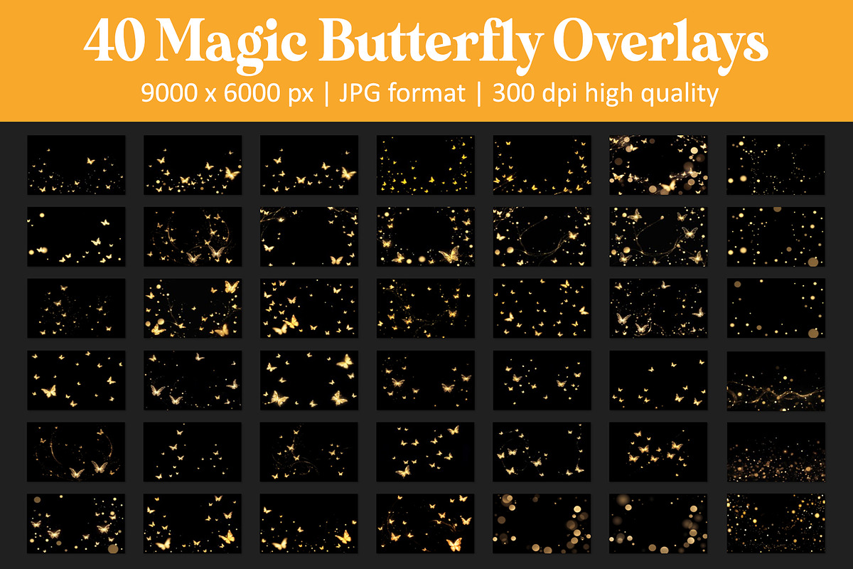 Magic Butterfly Overlays, an Object Graphic by DreamyOverlay (Photo 4 of 4)