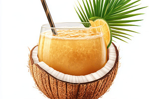Refreshing Coconut Cocktail Tropical, a Food & Drink Photo by Pixeness Studio