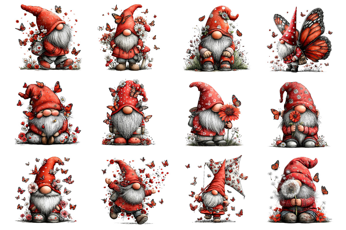 Whimsical Spring Gnome Butterflies, an Illustration by Dream Creation (Photo 4 of 7)