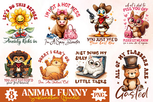 Animal Funny Sublimation Bundle, an Animal Illustration by RobertsArt