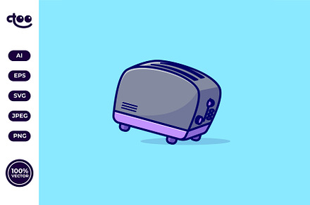Toaster simple cartoon vector, a Technology Illustration by Satisfactoons