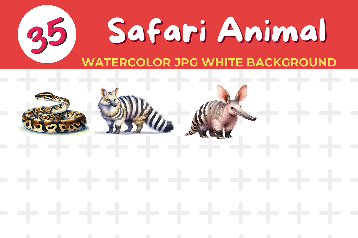 safari animal watercolor Jpg Backgro, an Animal Illustration by John_Walker (Photo 2 of 3)